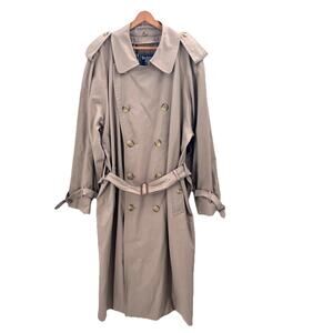 Vintage Burberrys of London Tan Trench Coat with Nova Check Lining Mens 44
